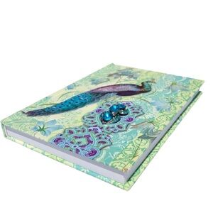 Pooch & Sweetheart Peacock Brooch Embellished Hardcover *Journal (92591-D)